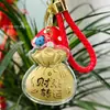 Colgante de Bolsita de la Suerte de Oro Puro 999 Estilo Perla de Agua, Diseño en Constante Mejora, Llavero de Oro Calabaza, Venta al por mayor de Regalos Corporativos