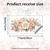Adesivo Decorativo Rosa Peônia Dália para Caixa Acoplada de Vaso Sanitário Aquarela Fresca Autoadesivo à Prova d'Água Removível