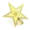 Estrela de Ponta de Árvore de Natal Decoração Cinco Estrelas de Natal Suprimentos Acessórios Plásticos Galvanizados Cinco Estrelas de Três Camadas Venda Direta da Fábrica