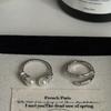 Anillo de Moda para Mujer Estilo Flecha Envolvente Doble Perla Retorcida Lujo Ligero Retro Anillo Abierto de Dedo con Circonita