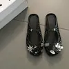 Zapatos de Cristal Coreanos con Diseño Transparente Hueco, Pantuflas Mary Jane Cómodas y Versátiles para Mujer, Zapatos sin Cordones con Hebilla Metálica