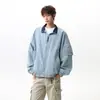 Jaqueta funcional estilo primavera com gola alta para homens, marca da moda Jack Chuan Yang, casaco casual versátil estilo retrô americano, caimento solto, para casais