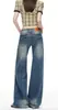 Jeans acampanados de cintura baja estilo chica picante americana para mujer, nuevo modelo primavera y otoño 2026, corte holgado, adelgazantes, pantalones rectos lavados de largo completo