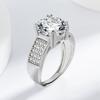 Comercio exterior transfronterizo Comercio electrónico en vivo Venta caliente Anillo de 5 quilates con ocho corazones y ocho flechas Anillo de mujer con circonita redonda y diamante de cara ancha Anillo pulsera