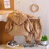 Ropa de Invierno de Moda para Niños 2025 Chaleco de Terciopelo de Color Sólido con Letras para Niños Conjunto de Tres Piezas de Terciopelo Delgado Cálido de Invierno