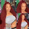 Comércio Exterior Transfronteiriço Peruca Moda Europeia e Americana Cor Vinho Tinto Renda Frontal Cabelo Cacheado Pequeno África Peruca Quente com Renda Frontal