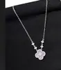 Collar Usado de Flor de Cerezo y Trébol de Cuatro Hojas con Nácar para Mujer Diseño de Nicho Ins Joyería Versátil de Alta Gama Cadena para Clavícula