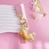 Llavero Zodiaco Caballo con Lámina Dorada, Arte de Hierro Dibujos Animados, Decoración de Coche Riqueza Instantánea, Colgante Lindo Versátil Regalo para Parejas