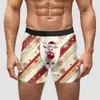 Aliexpress Amazon Transfronteiriço Presente de Natal Ano Novo Roupa Íntima Masculina Seda de Leite Cintura Média Alta Elasticidade Respirável Shorts