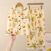 Pijama Infantil Meninas Outono Novo Manga Longa Meninas Fofo Algodão Penteado Roupa Externa Atacado