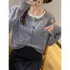 Oso Pequeño Ropa de Abrigo Otoño e Invierno Suéter de Manga Larga Ropa de Abrigo para Mujer Cárdigan Pequeño Chaqueta Tejida Fina de Nuevo Estilo