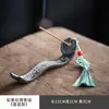 Quemador de Incienso Texturizado Ruyi Base de Incienso Cerámica Quemador de Incienso Zen Sándalo Madera de Agarwood Adornos de Fragancia
