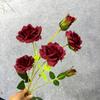 Fábrica Mayorista Rosas Pequeñas Flores Falsas Flores Artificiales Salón de Bodas Hotel Decoración del Hogar Flores de Exhibición Rosas