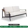 Sofá de Exterior, Conjunto de Muebles a Prueba de Lluvia y Sol para Patio, Sofá de Aleación de Aluminio para Terraza de Villa en el Jardín, Mesa de Café, Conjunto de Muebles de Silla de Ratán