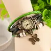 Aliexpress Reloj Retro Hoja Manecillas Pulsera de Cuero Vintage Tejida a Mano para Mujer Venta al por Mayor