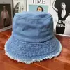 Sombrero para Mujer Primavera y Otoño Moda Versátil Nuevo Famoso de Internet Protector Solar Mezclilla Piel Sombrero de Pescador Sombrero de Cubo de Sol de Verano