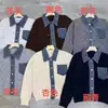 Nuevo cárdigan suéter de punto de mezclilla patchwork estilo coreano de cuello polo para otoño e invierno, prenda exterior holgada y moderna para mujer