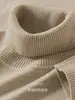 [Fio Espessado e Macio] Tricô Quente e Armazenador de Calor para Outono e Inverno para Homens, Anti-Pilling, Tricô de Base de Cor Pura de Alta Qualidade