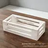 Cesta de armazenamento estilo vintage em madeira para uso doméstico, caixa de madeira para itens diversos de mesa, caixa de armazenamento de papel higiênico para banheiro, caixa organizadora de artigos de higiene pessoal