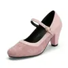 Zapatos de tacón alto Mary Jane negros con plataforma para mujer, estilo vintage con una sola correa de hebilla, patchwork de gamuza, zapatos casuales, zapatos elegantes para el trabajo