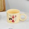 Taza de cerámica de dibujos animados de alto valor de color para el hogar, taza de leche de desayuno de gran capacidad, taza de pastel con personalidad creativa, venta al por mayor