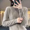 Nuevo Top Base para Mujer Ropa Exterior Transfronteriza Otoño/Invierno Tejido de Punto Manga Larga para Mujer Cardigan de Punto Redondo de Una Fila Andy Fleece
