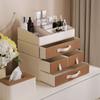 Caja de Almacenamiento de Cosméticos Estilo Crema, Tocador, Productos para el Cuidado de la Piel, Estante de Joyería tipo Cajón a Prueba de Polvo de Cuero de Alta Gama