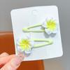 Horquilla con forma de huevo y flor para el pelo, pequeña flor amarilla fresca, pinza lateral para flequillo, aro para el pelo, tocado, accesorios para el cabello