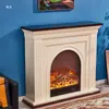 Decoración de Chimenea Retro Negra Tallada Nórdica Francesa Americana Gabinete de Almacenamiento Inserto de Chimenea Eléctrica Chimenea Calefactora
