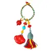 Pingente de Cinábrio Vermelho Imperial Tendência de Alto Teor, Ano do Lótus com Peixe Cadeado da Paz Chaveiro Joia Feminina Pingente