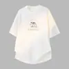 Camiseta de Algodón Puro Pesado 260g para Hombre de Manga Corta Verano Estampado de Elefante de Dibujos Animados Cuello Redondo Top Camiseta Base de Algodón