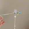 Pasador de Pelo con Borla de Cristal en Forma de Mariposa Estilo Antiguo, Nuevo Estilo Chino Dinastía Han Accesorios para Cheongsam, Pasador de Pelo de Alta Gama con Movimiento de Pasos Tocado