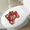 Día de San Valentín Oso Romántico Rosa Pegatina para Baño Inodoro Decoración del Hogar Pegatina de Pared Venta al por Mayor Autoadhesivo