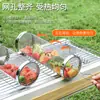 Jaula Giratoria para Parrilla de Acero Inoxidable, Herramienta Portátil Engrosada para Acampar al Aire Libre, Jaula para Asar Verduras, Rejilla para Barbacoa de Puesto