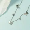 Novo colar de borboleta estilo coreano, fresco e elegante, adornado com diamantes, corrente curta para a clavícula para mulheres da moda, acessório de verão