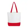 Bolsa de Lona Grande con Empalme para Comercio Exterior Transfronterizo Bolsa de Mano de Color para Compras en Supermercado Bolsa de Lona con Empalme de Color Sólido Blanco y Negro Fábrica