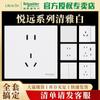 Schneider Electric Serie Yueyuan Blanco Elegante Panel de Interruptor de Enchufe de Pared Tipo 86 Cinco Orificios Sin Marco Panel Grande