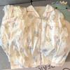 Pijama de Algodão Nuvem para Mulheres Outono Desenho Animado Calça de Manga Longa Estilo Japonês Cardigan Fofo Primavera e Outono Roupas de Casa Atacado Transfronteiriço