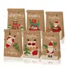 LB126 Natal advento velho boneco de neve carro alce bola festa doces presente de aniversário saco de papel kraft