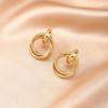 Aretes al por mayor transfronterizos de lujo ligero nicho simple huecos temperamento aretes anillo enrollado multicapa aretes dorados de alta gama