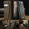 Denior É Adequado para Iphone17Promax Case de Couro para Celular Apple com Flip Magnético Removível RFID