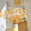 Ramo de Flores Secas Hojas de Eucalipto Rosa Eterna Flor Real Hortensia Hierba de Cristal Decoración del Hogar Adorno para Dormitorio Gypsophila