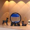 Entrada de Sala de Estar TV Vinoteca Decoración Pintura de Arena Movediza Adornos de Ciervos Paz y Alegría Nuevo Hogar Maestro Inauguración de la Casa Regalo de Boda