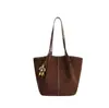 Bolso tote de ante para mujer, gran capacidad, adecuado para ir al trabajo, bolso de hombro simple y casual, nuevo estilo 2026, con un look sofisticado y vintage