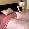 Juego de cuatro piezas de jacquard de clase A de alta gama 100% algodón puro engrosado, funda de edredón cepillada de algodón puro estilo vintage, sábana, juego de ropa de cama 4