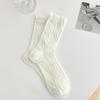 Calcetines de Envío Gratis Algodón para Mujer Blancos con Encaje Trenzado de Longitud Media Pequeños Frescos de Verano Medias Finas Transfronterizos
