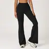 Pantalones Deportivos de Felpa Cepillada en Rebaja Cintura Alta Levanta Glúteos Corte Delgado Pierna Ancha Acampanados Ropa Deportiva para Correr Fitness 4507