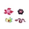 Serpiente de resina transparente para manualidades, joyería para uñas, accesorios para uñas, linda flor de dibujos animados, garra de gato, nueva mezcla al por mayor
