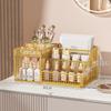 Estante de Almacenamiento de Escritorio Caja de Almacenamiento de Cosméticos Estante para Lavabo de Baño Tocador Estante de Almacenamiento de Productos para el Cuidado de la Piel de Múltiples Capas