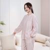Pijama de Algodão Dupla Camada Classe A Arco-Íris Feminino 25 Primavera e Verão Novo Amigo da Pele Respirável Macio Roupa de Casa para Casal conjunto